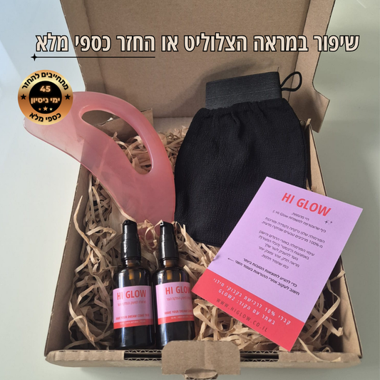 ערכת GLOWFLOW™ לשיפור מראה הצלוליט- תוצאות נראות לעין תוך  45 יום